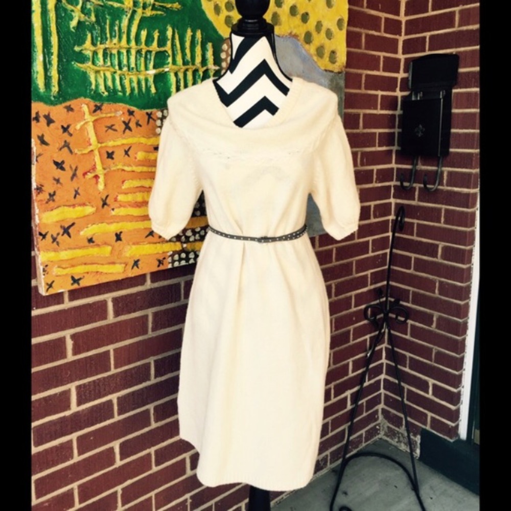 Bcbg cream sweater dress